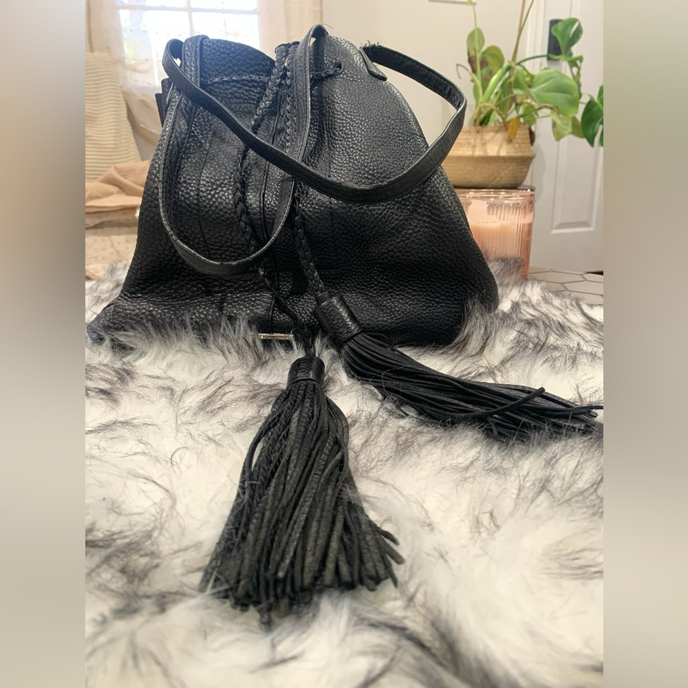 Rebecca Minkoff Black Bucket Bag with Tassel